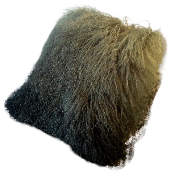 Ombré Mongolian Sheep Throw Pillow - Picture 2 of 5